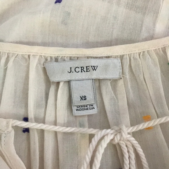 J.CREW off-white tie blouse - Picture 3 of 3